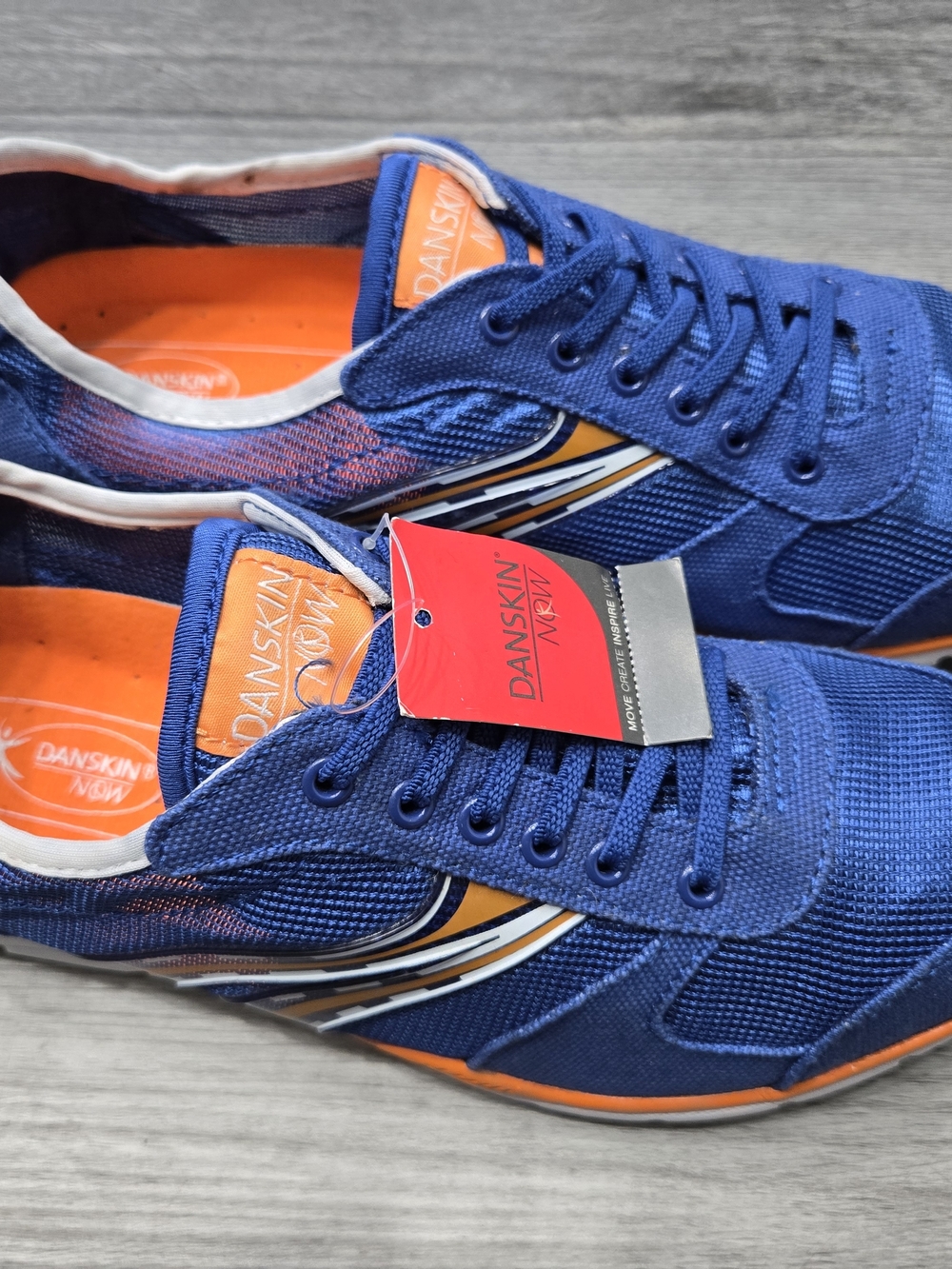 Danskin blue and orange  sneakers are designed for athletic activities. - Picture 4 of 6